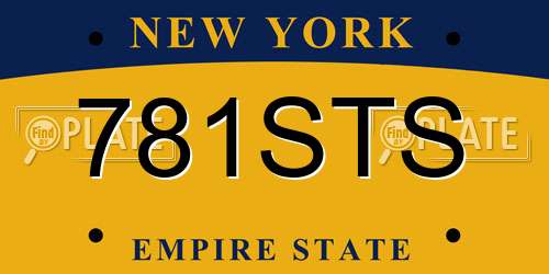 781STS New York License Plate