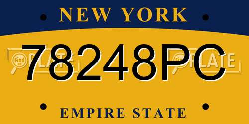 78248PC New York License Plate