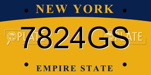 7824GS New York License Plate