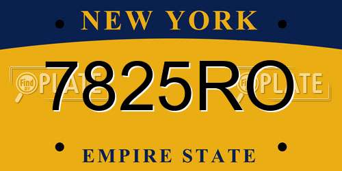 7825RO New York License Plate