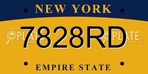 7828RD New York License Plate