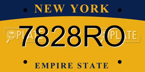 7828RO New York License Plate