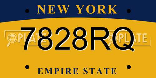 7828RQ New York License Plate