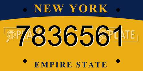 7836561 New York License Plate