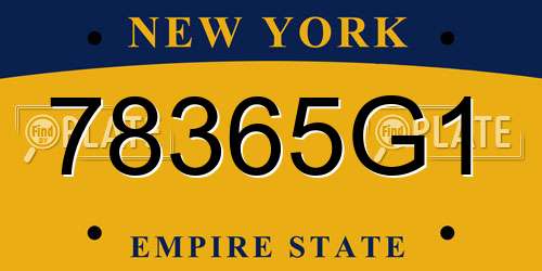 78365G1 New York License Plate