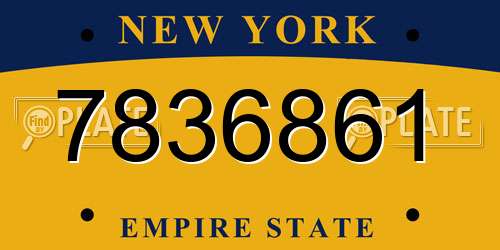 7836861 New York License Plate