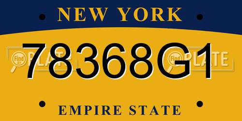 78368G1 New York License Plate