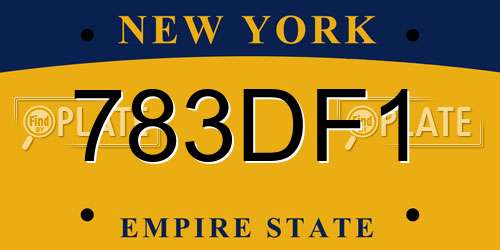 783DF1 New York License Plate
