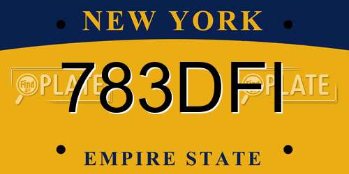 783DFI New York License Plate