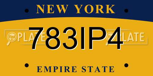 783IP4 New York License Plate