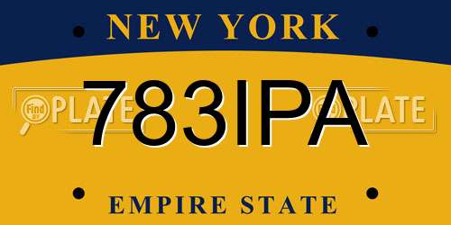 783IPA New York License Plate