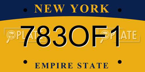 783OF1 New York License Plate