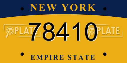 78410 New York License Plate