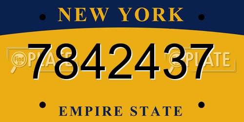 7842437 New York License Plate