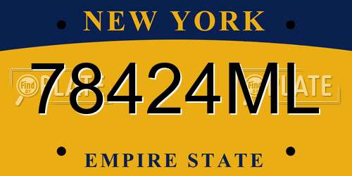 78424ML New York License Plate