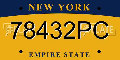 78432PC New York License Plate