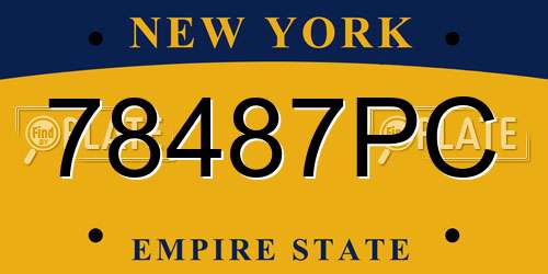 78487PC New York License Plate
