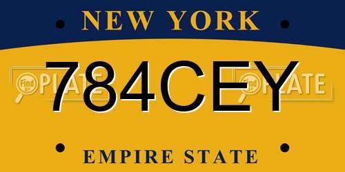 784CEY New York License Plate