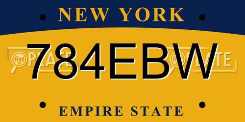 784EBW New York License Plate