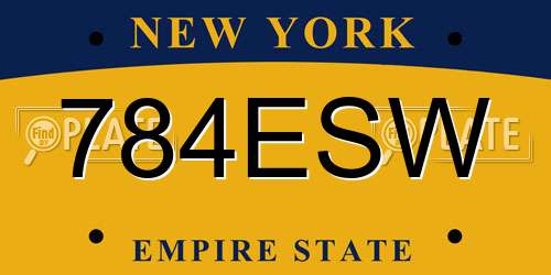 784ESW New York License Plate