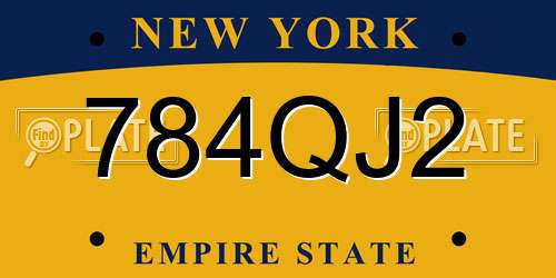 784QJ2 New York License Plate