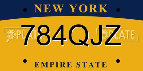 784QJZ New York License Plate