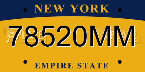 78520MM New York License Plate
