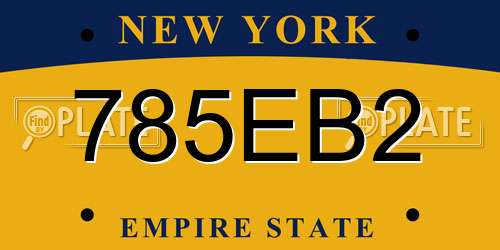 785EB2 New York License Plate