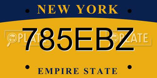 785EBZ New York License Plate