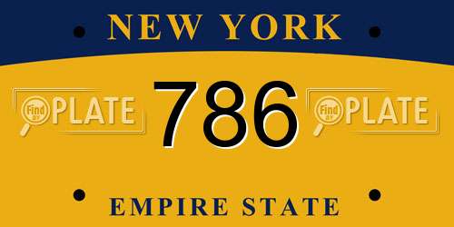 786 New York License Plate