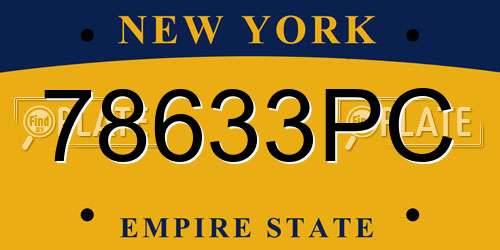 78633PC New York License Plate