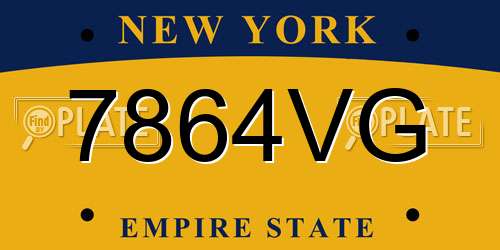 7864VG New York License Plate