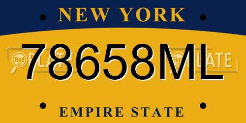 78658ML New York License Plate