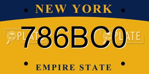 786BC0 New York License Plate