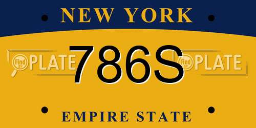 786S New York License Plate