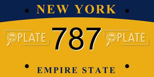 787 New York License Plate
