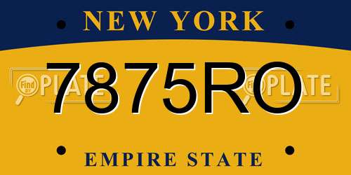 7875RO New York License Plate