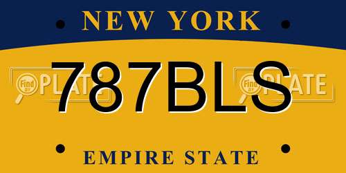 787BLS New York License Plate