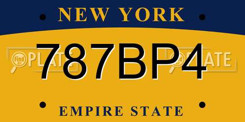 787BP4 New York License Plate