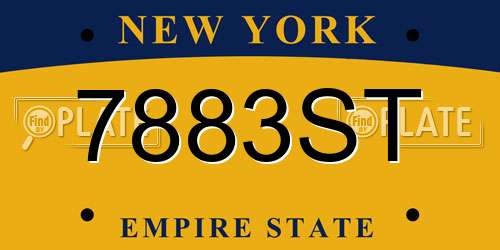 7883ST New York License Plate