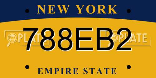 788EB2 New York License Plate