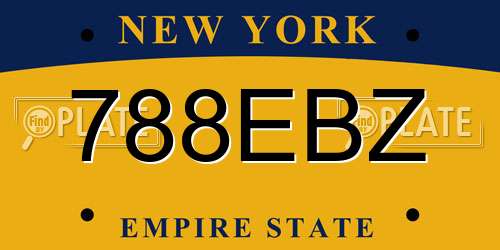788EBZ New York License Plate