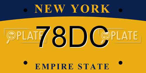 78DC New York License Plate