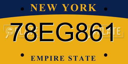 78EG861 New York License Plate