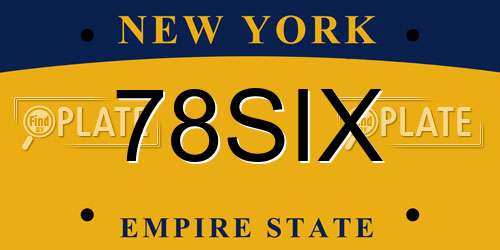 78SIX New York License Plate