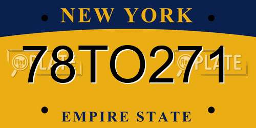 78TO271 New York License Plate