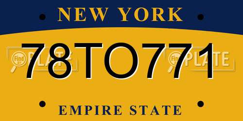 78TO771 New York License Plate