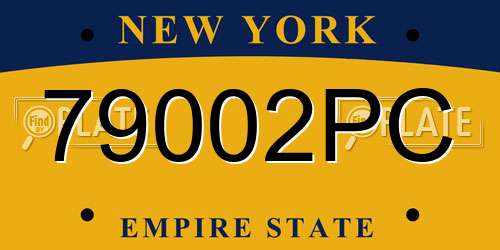 79002PC New York License Plate
