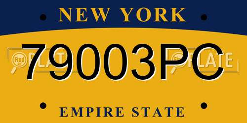 79003PC New York License Plate