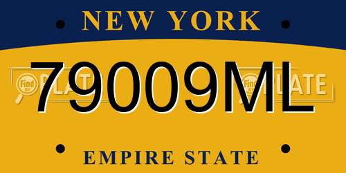 79009ML New York License Plate